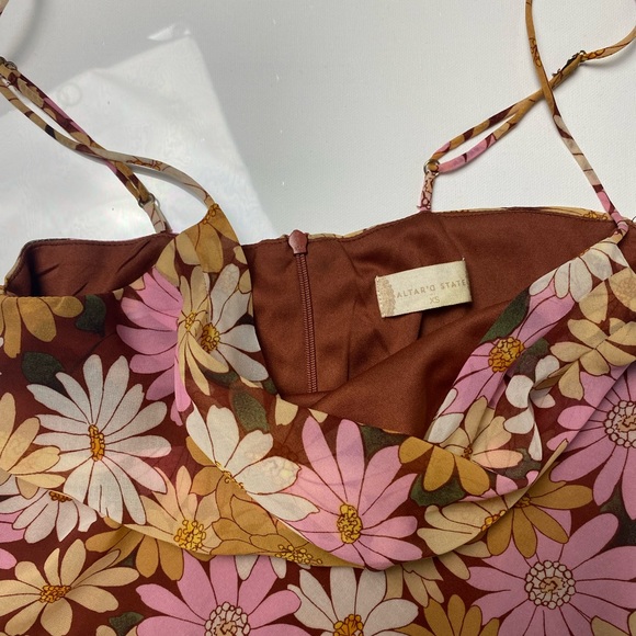 Pink, Floral Altar’d State Mini Spaghetti Strap Summer Dress - Picture 7 of 8